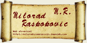 Milorad Raspopović vizit kartica